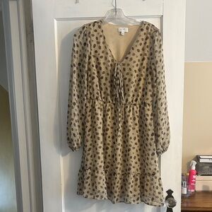 Gilli Beige and Brown Spotted Dress